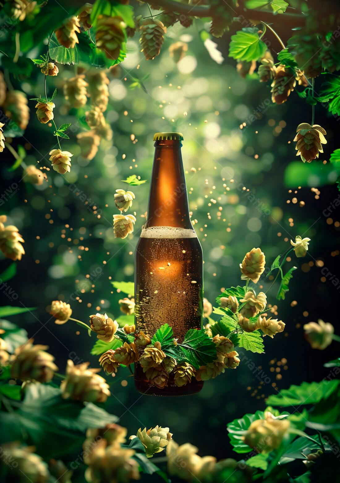 Garrafa de Cerveja com Lúpulo