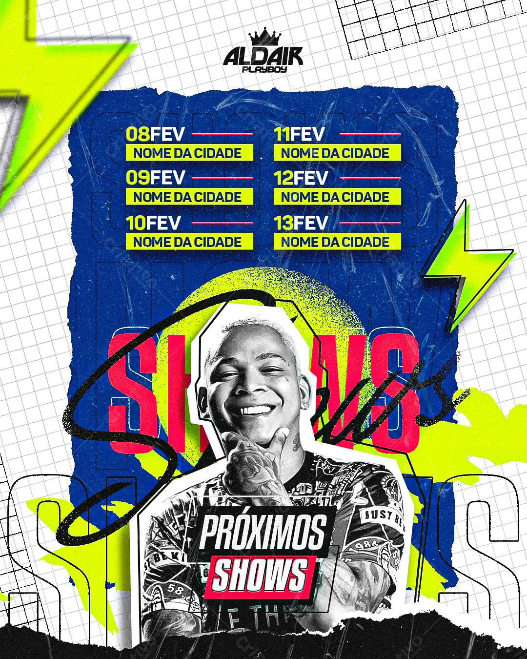 Flyer para Shows do Aldair Playboy PSD Editável