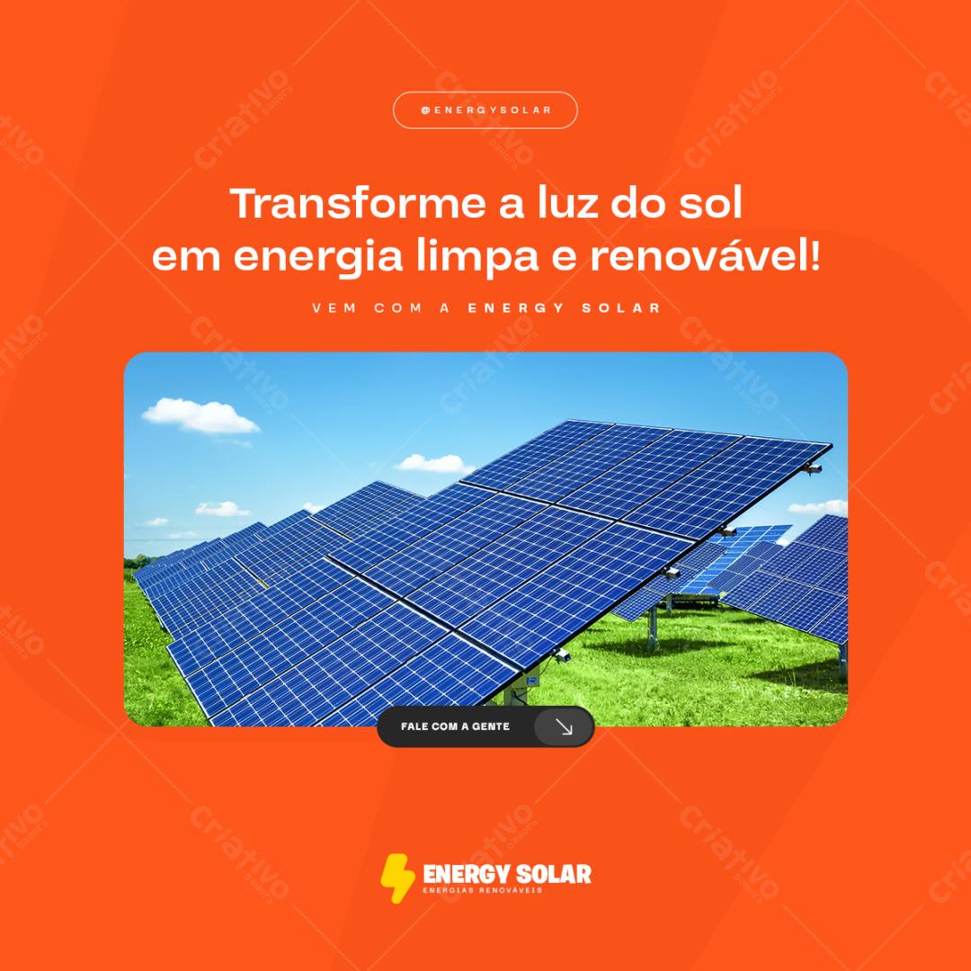 Post para Energia Solar PSD Editável