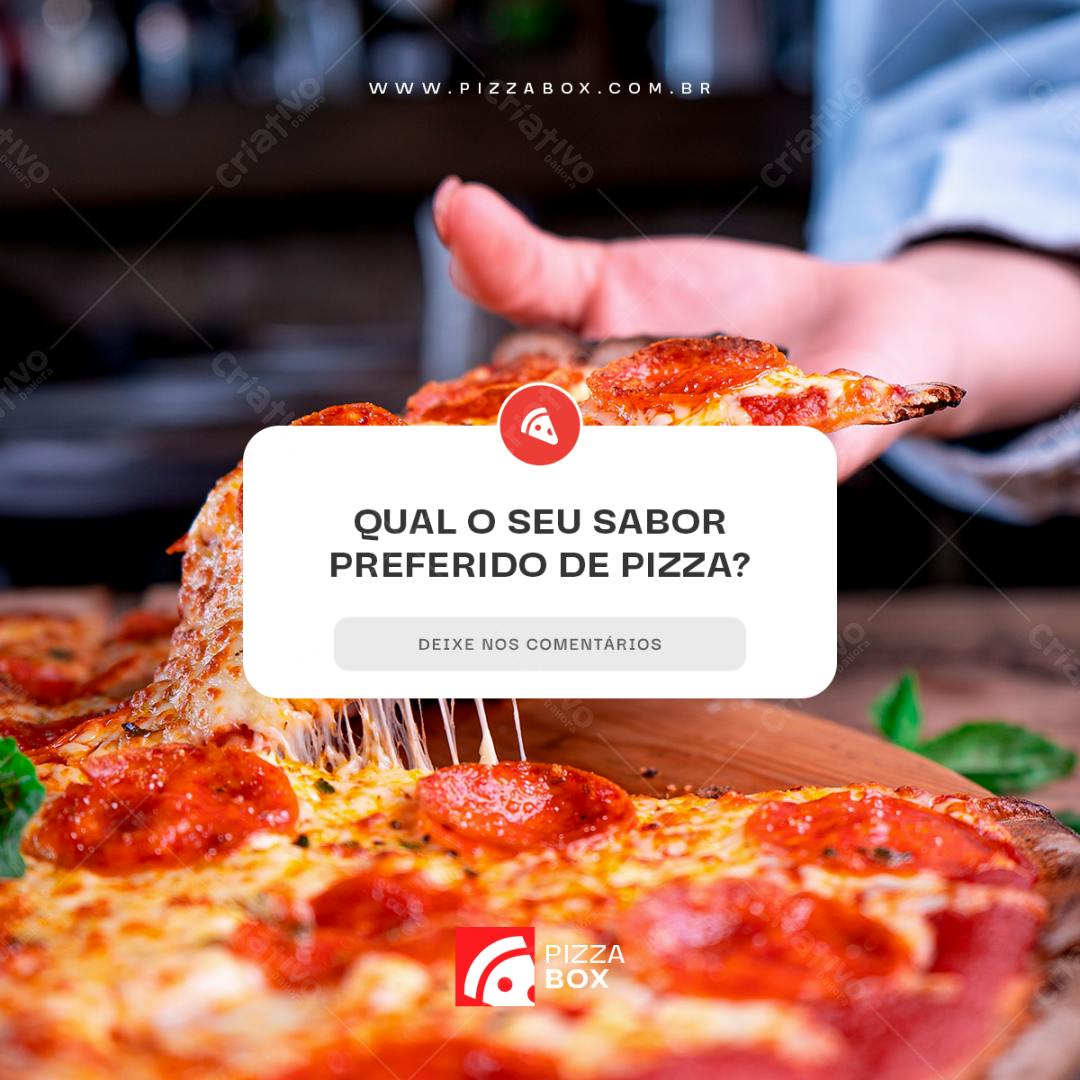 Post de Instagram Pizza Pepperoni PSD Editável