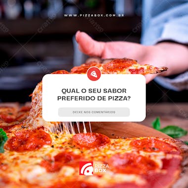 Social media qual o seu sabor preferido de pizza?