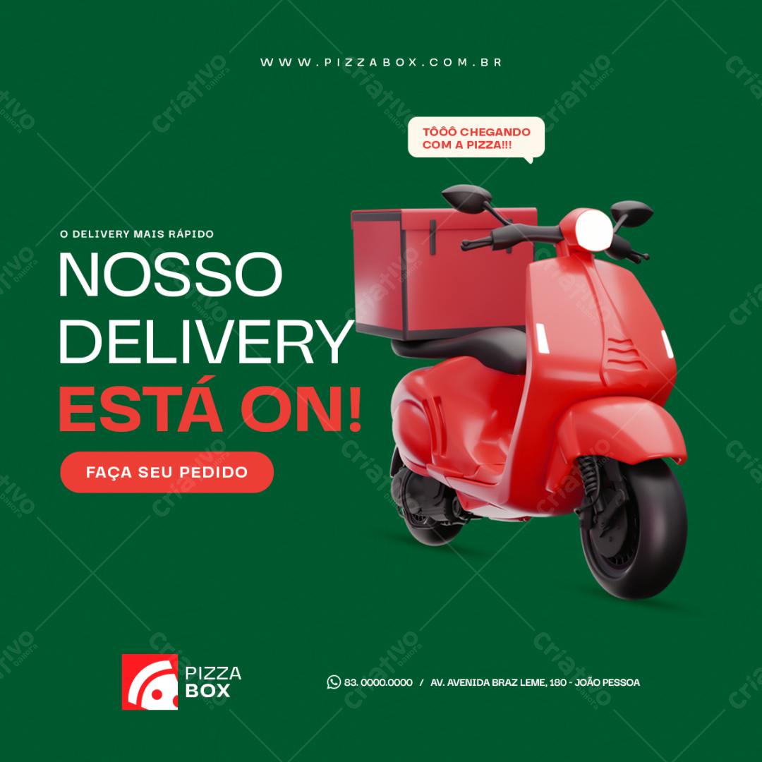 Postagem Delivery Pizza PSD Editável