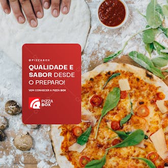 Social media pizza qualidade e sabor desde o preparo!