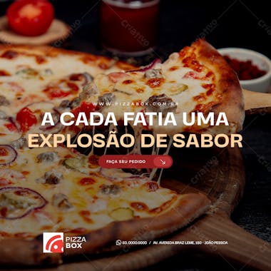 Social media pizza a cada fatia uma explosão de sabor