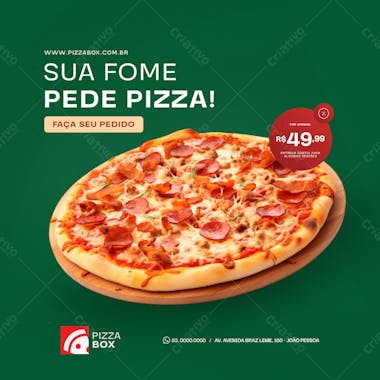 Social media sua fome pede pizza!