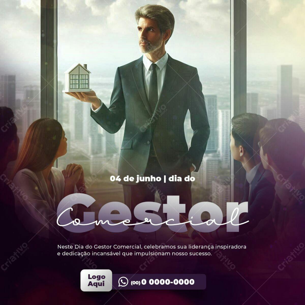 Postagem Dia do Gestor Comercial PSD Editável
