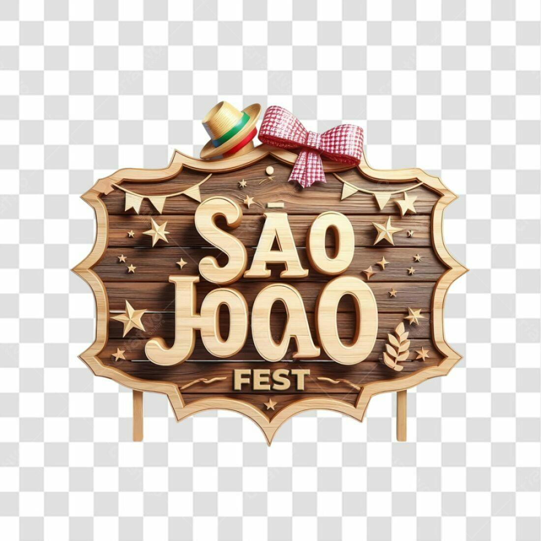 Banner São João Festa Junina PNG com fundo transparente