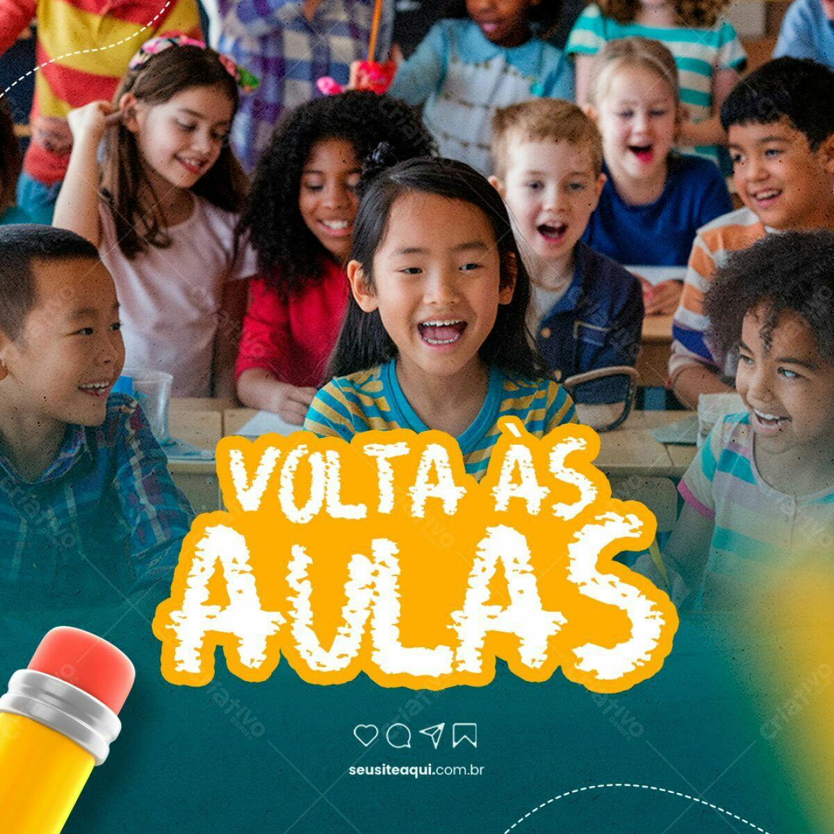 Postagem Volta às Aulas PSD Editável