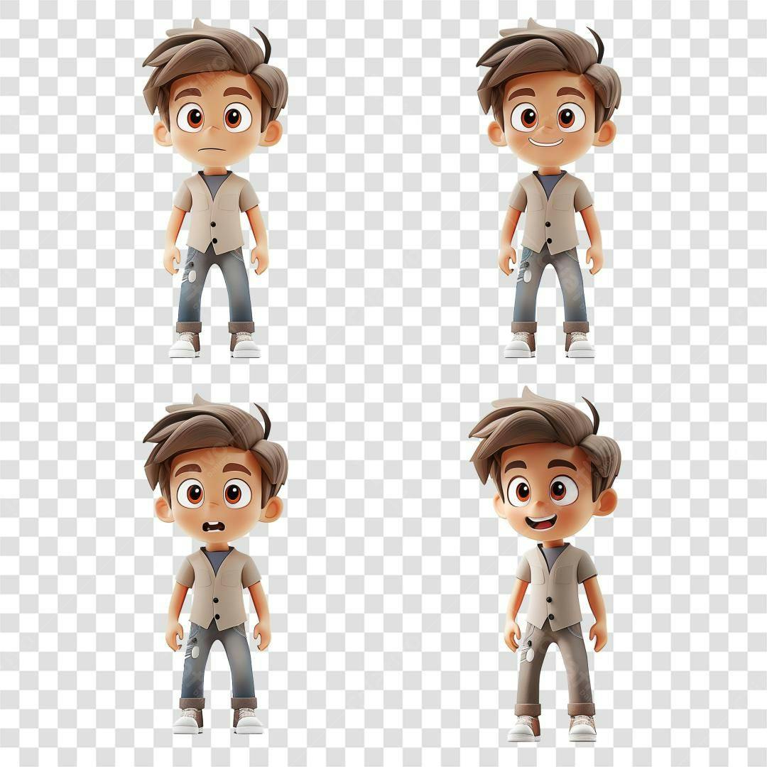 Personagem Cartoon Menino PSD Editável