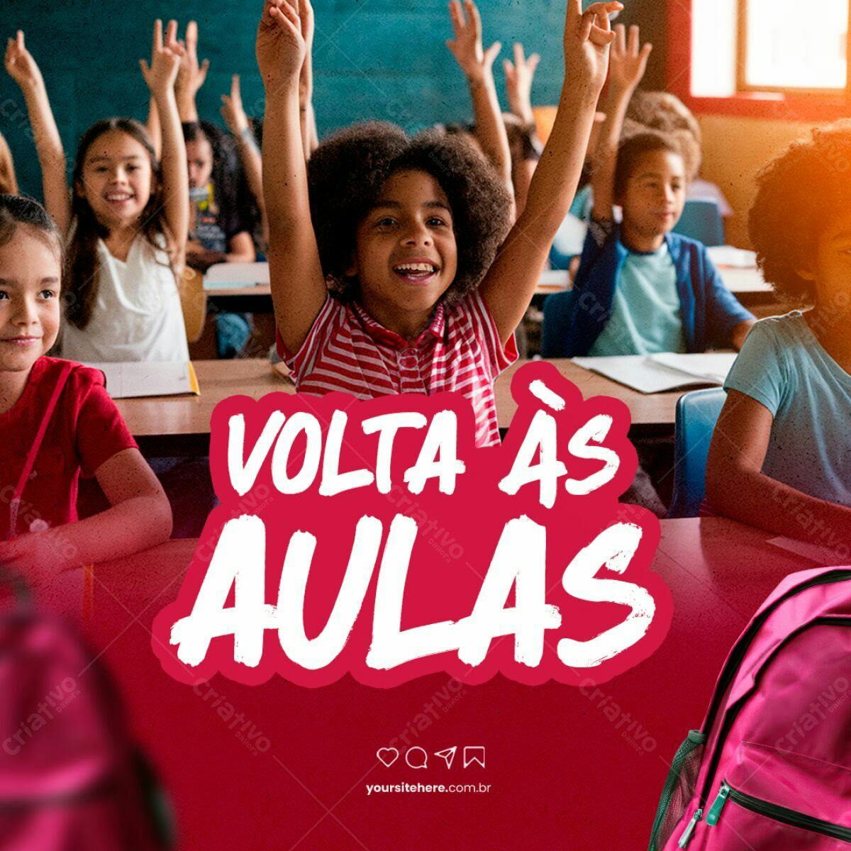 Postagem Volta às Aulas PSD Editável