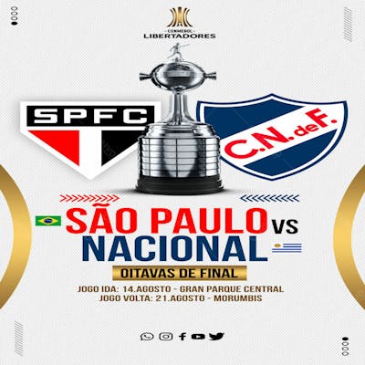 OITAVAS DE FINAL LIBERTADORES SÃO PAULO vs NACIONAL-URU