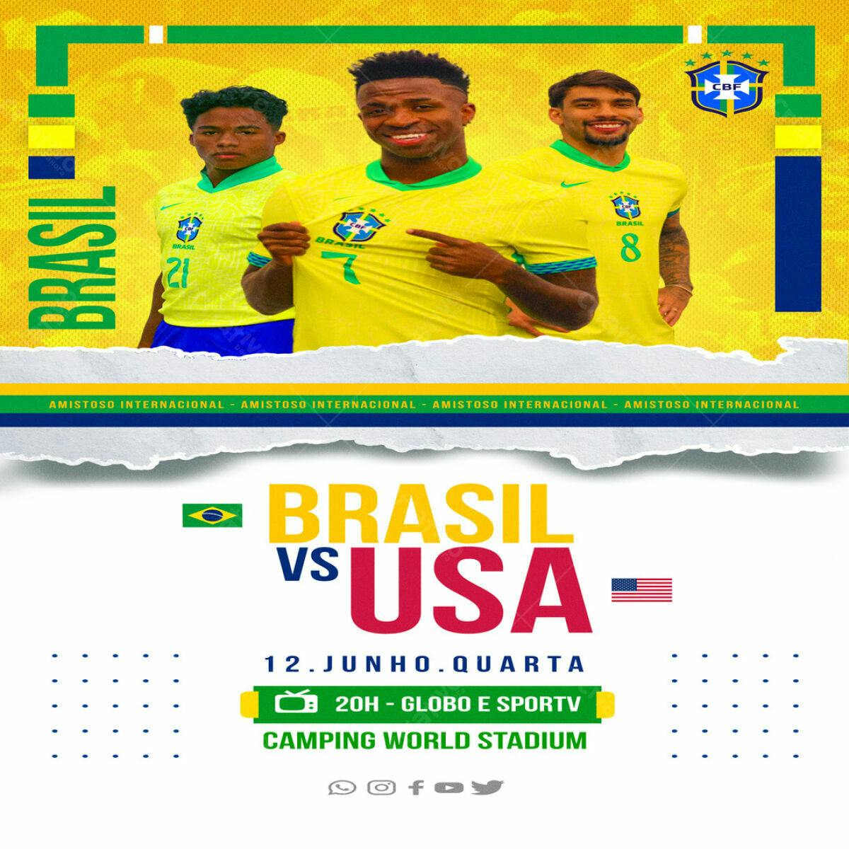 Flyer Jogo Brasil x EUA PSD Editável
