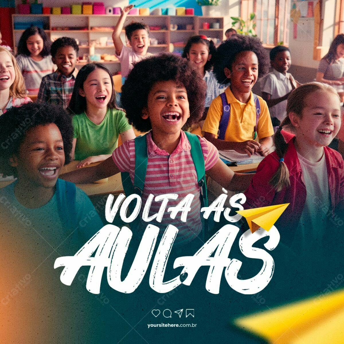 Postagem Volta às Aulas PSD Editável