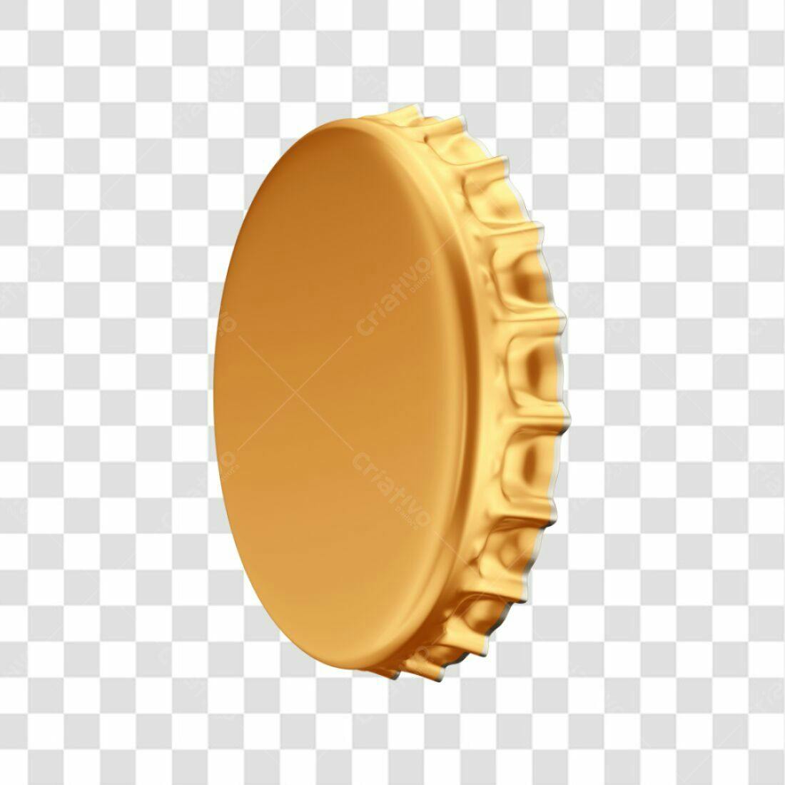 Icone Cerveja Tampa Dourada PNG com fundo transparente