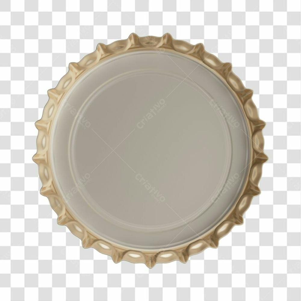Asset 3D Tampa Tampinha Refrigerante Cerveja Dourada Premiada Com Fundo Transparente