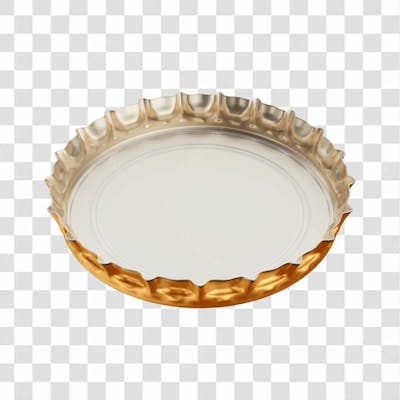 Asset 3D Tampa Tampinha Refrigerante Cerveja Dourada Premiada Com Fundo Transparente