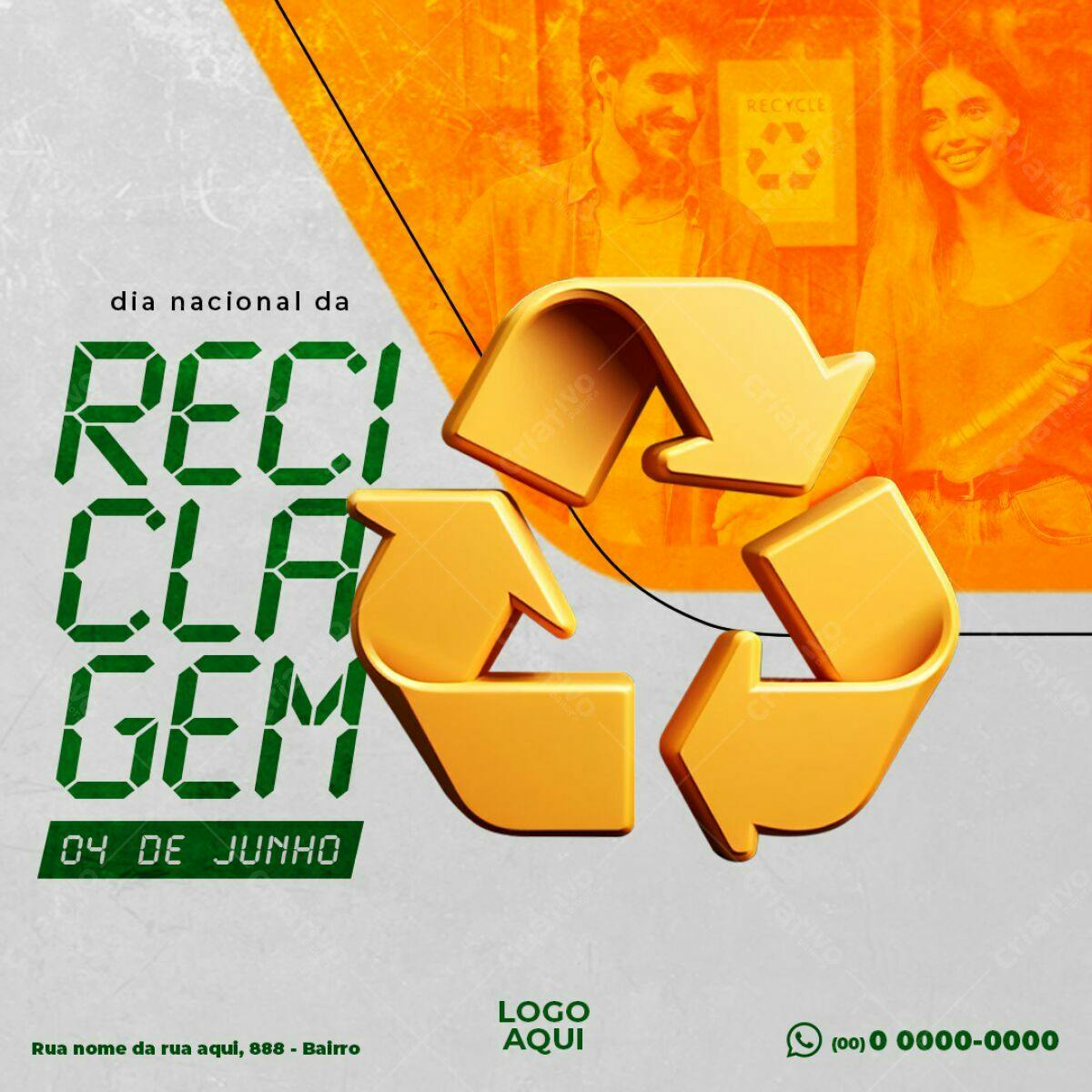 Flyer Dia Nacional da Reciclagem PSD Editável