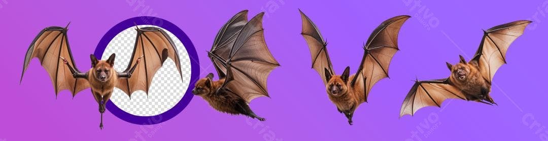 Icones Morcegos Halloween PNG com fundo transparente