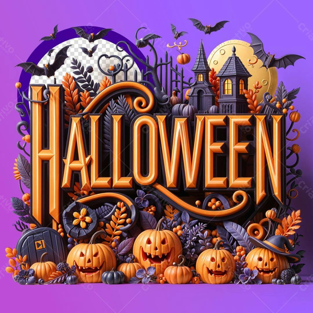 Arte Halloween PSD Editável