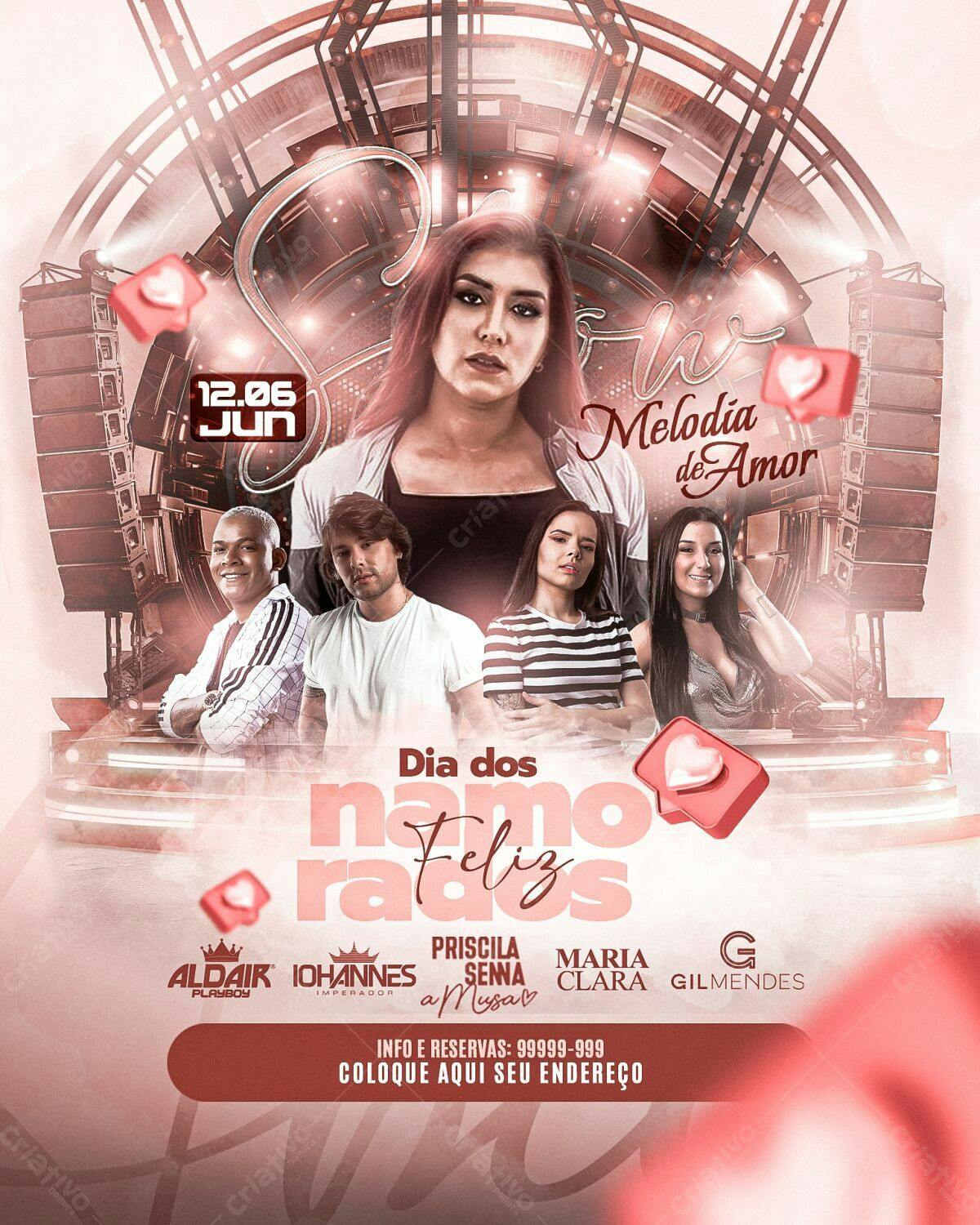 Flyer Dia dos Namorados PSD Editável