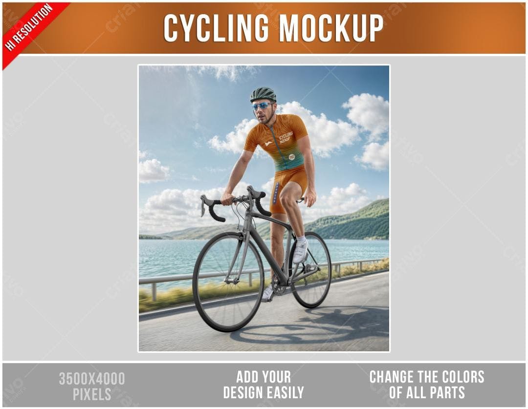 Mockup de Uniforme de Ciclismo PSD Editável