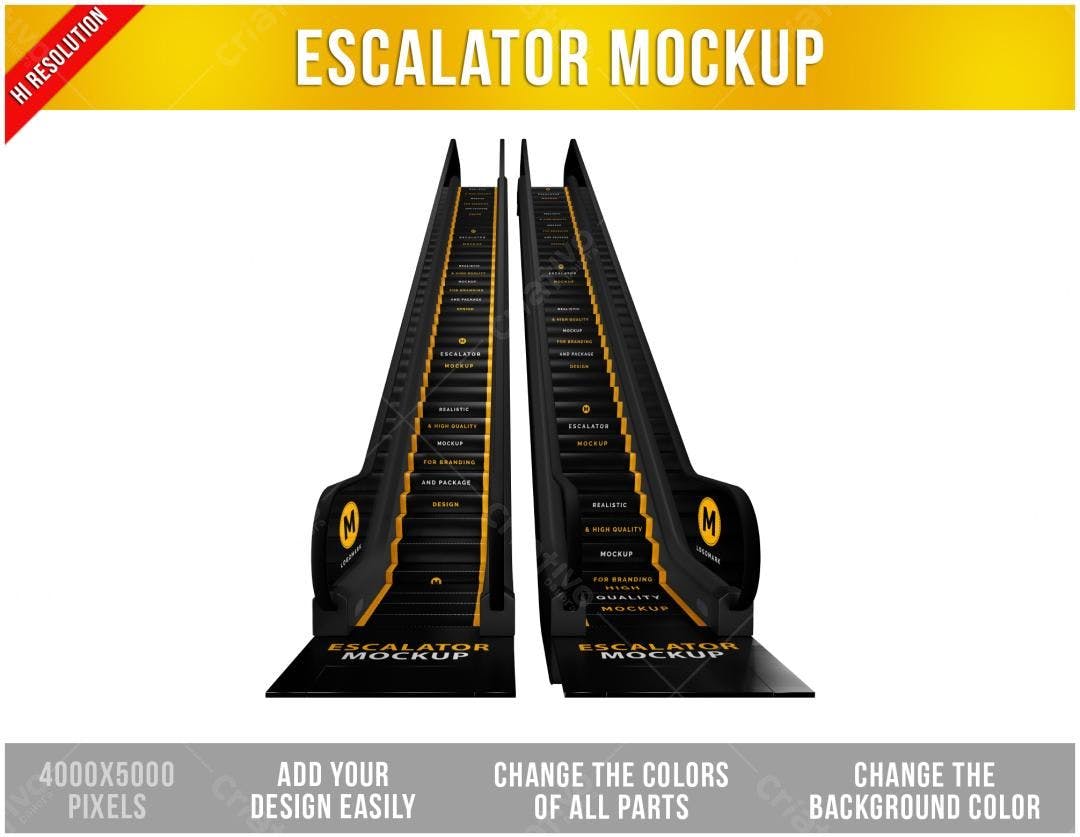 Mockup Escada Rolante PSD Editável