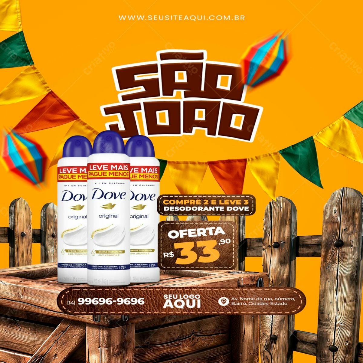 Flyer para Festa Junina PSD Editável