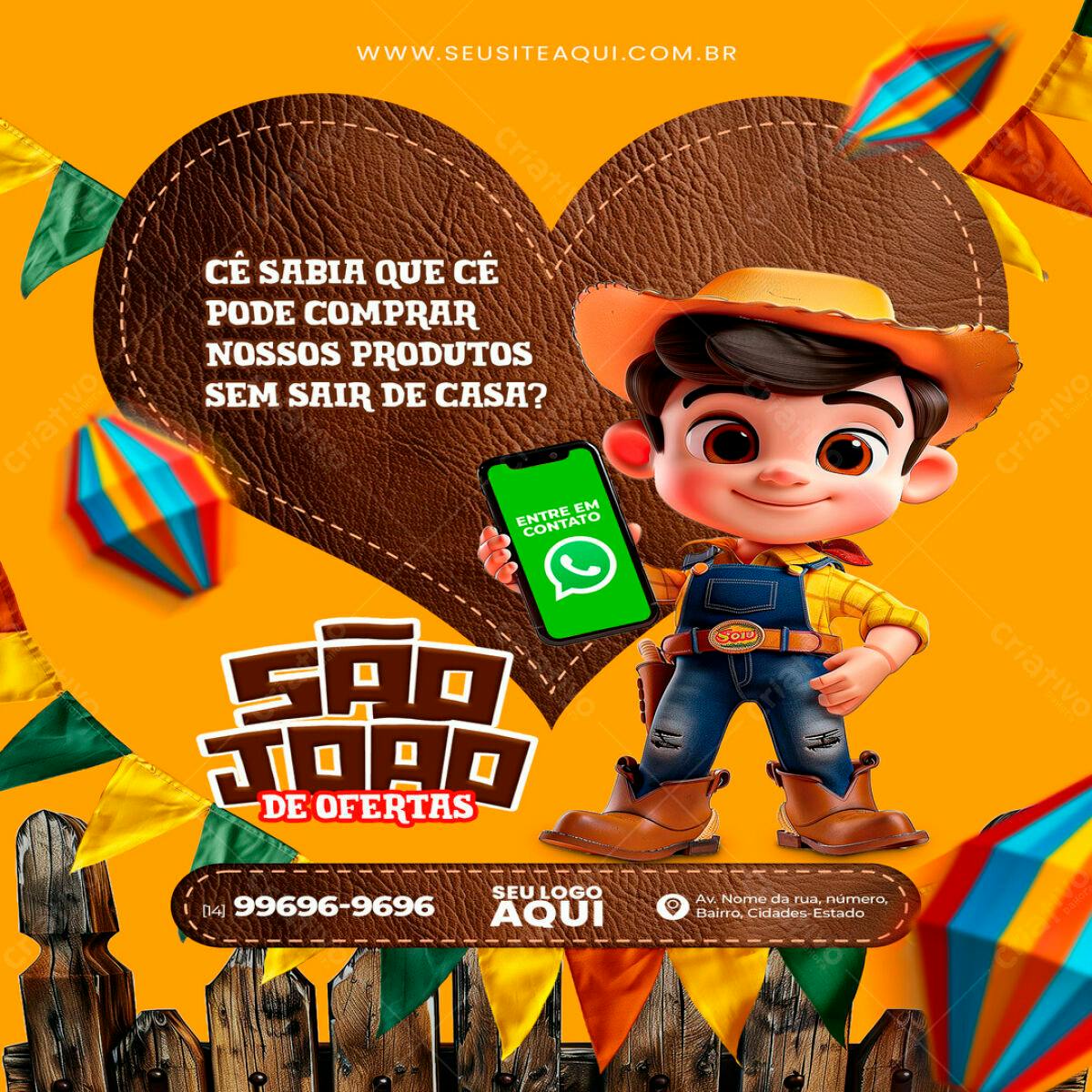 Flyer São João de Ofertas PSD Editável