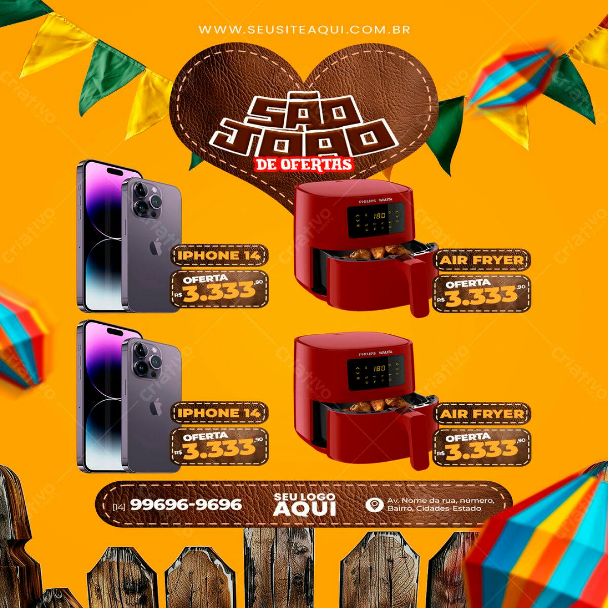 Flyer para Promoção de São João PSD Editável