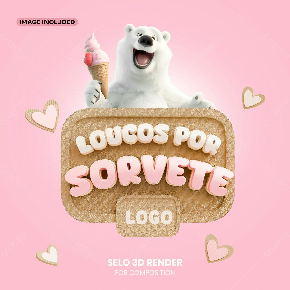 Selo para Loja de Sorveteria PSD Editável