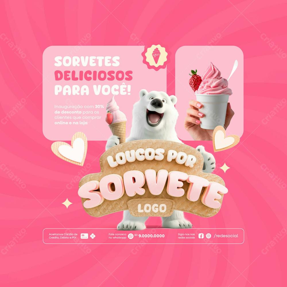 Sorvetes Deliciosos Para Você Sorveteria Social Media Feed