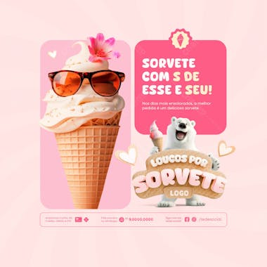 Sorvete com s de esse é seu sorveteria social media feed