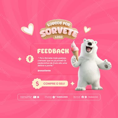 Feedback sorveteria social media feed