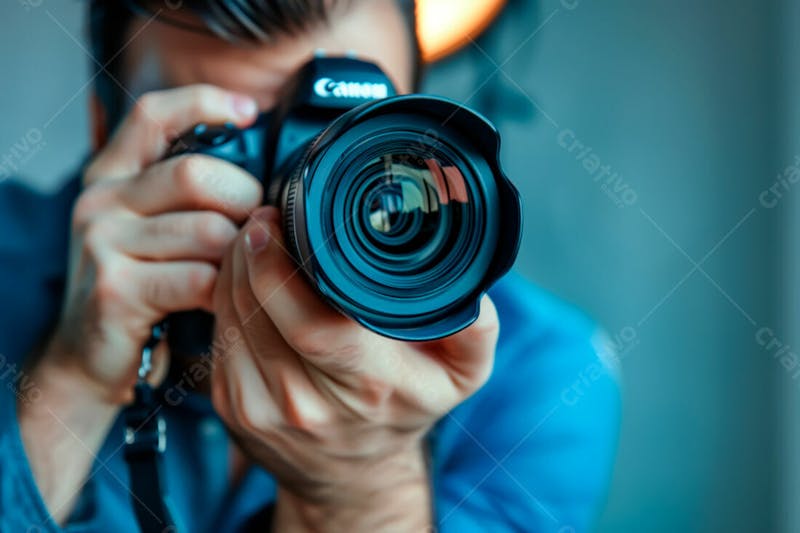 Imagem de um fotógrafo segurando sua camera fotografica 15