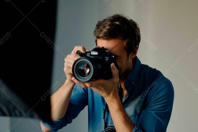 Imagem de um fotógrafo segurando sua camera fotografica 23