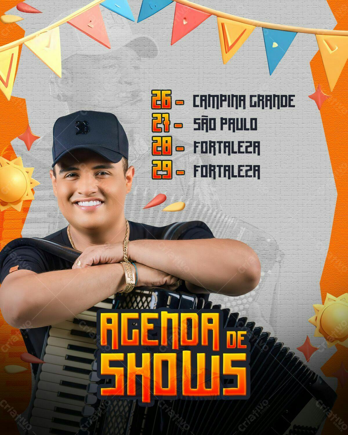 Flyer Agenda de Shows Músical PSD Editável