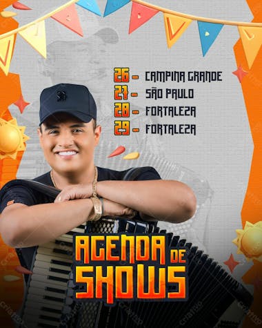 Flyer artista evento agenda de shows