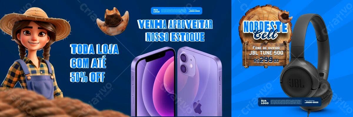 Banner Promoção 50% OFF PSD Editável