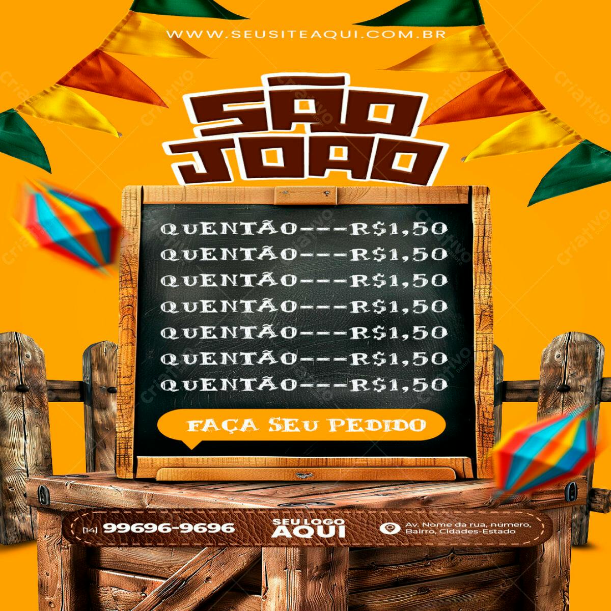 Flyer Festa Junina PSD Editável