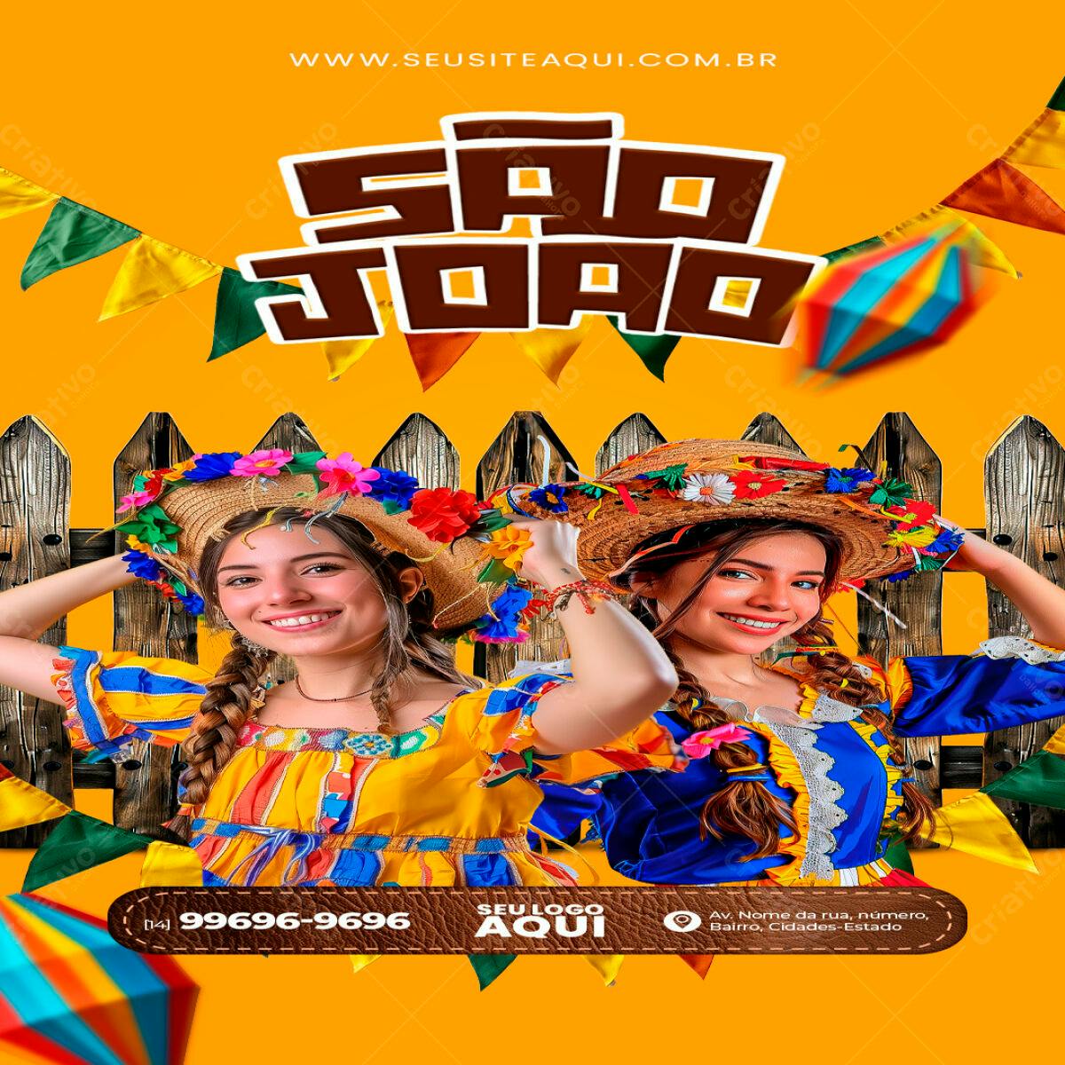 Flyer para Festa Junina PSD Editável