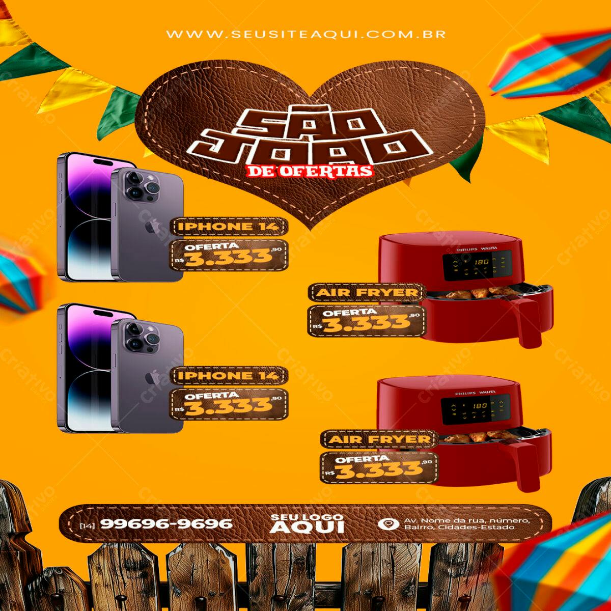 Flyer de Promoção São João PSD Editável