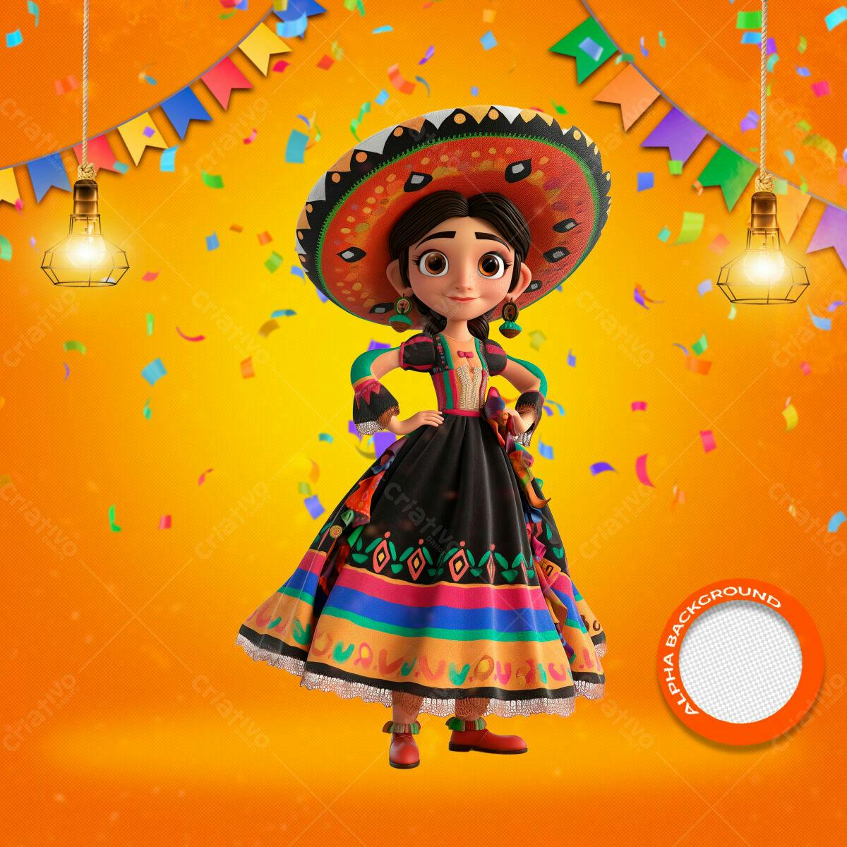 Background Festa Mexicana PSD Editável