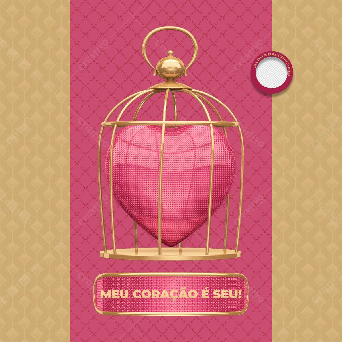 Card para Dia dos Namorados PSD Editável