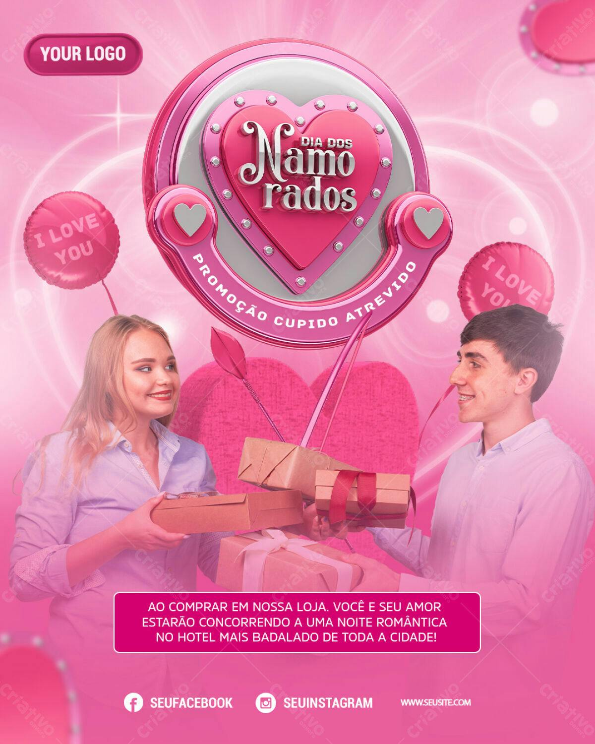 Flyer Dia dos Namorados PSD Editável