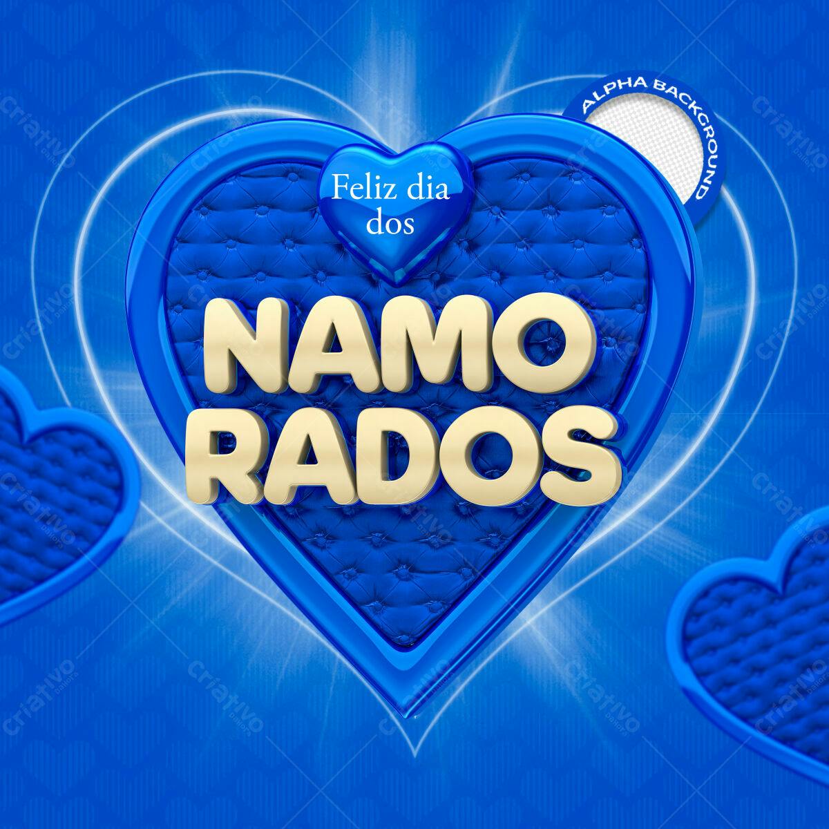 Flyer Dia dos Namorados Azul Royal PSD Editável