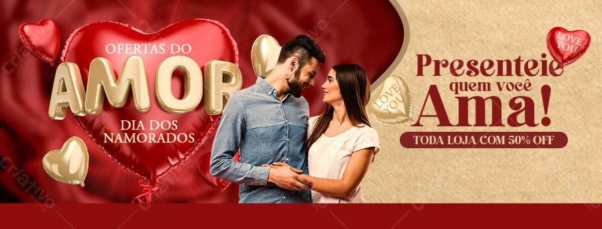 Banner Dia dos Namorados PSD Editável