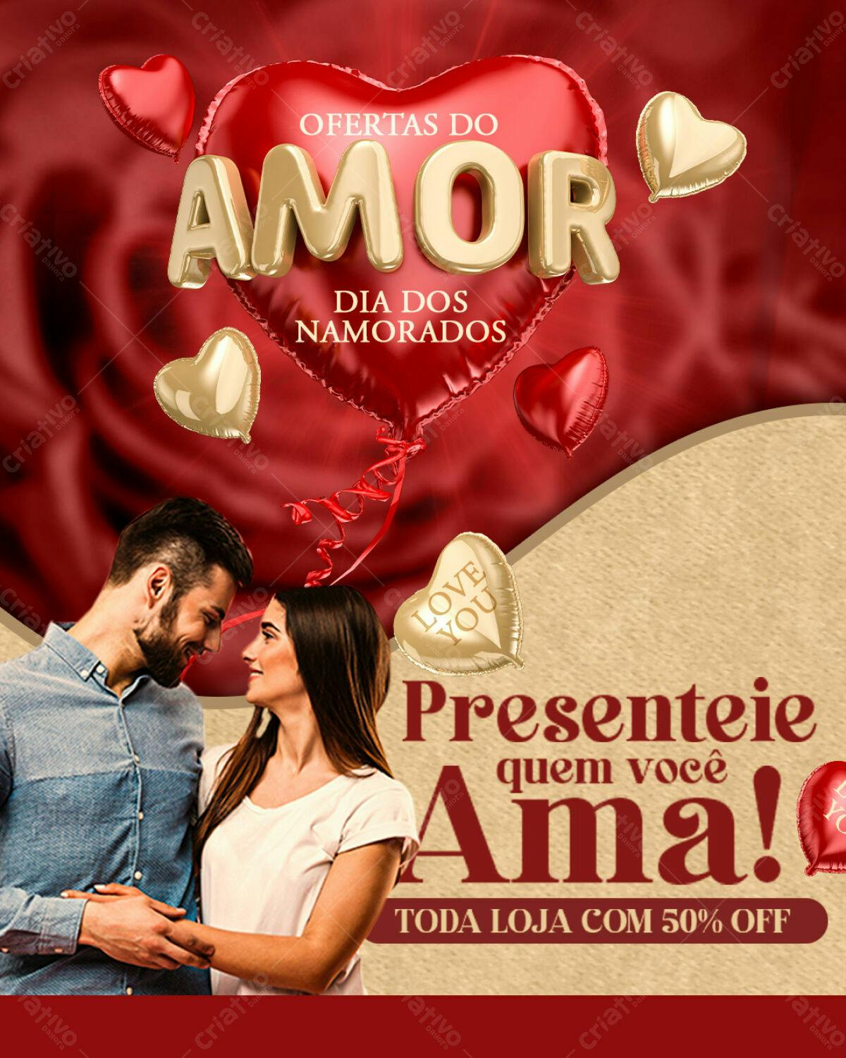 Flyer Dia dos Namorados PSD Editável