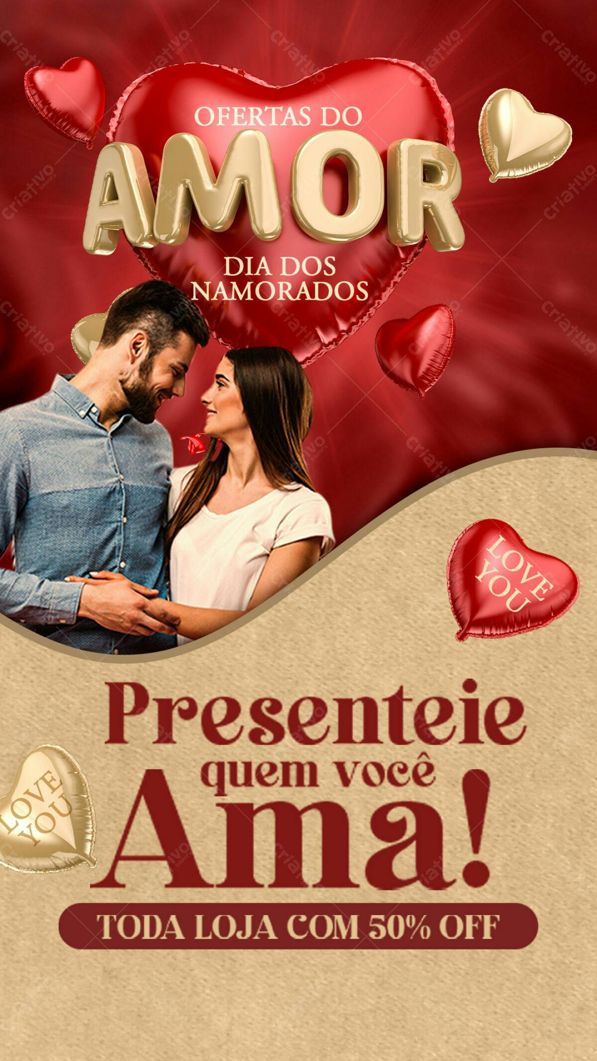 Flyer Dia dos Namorados PSD Editável