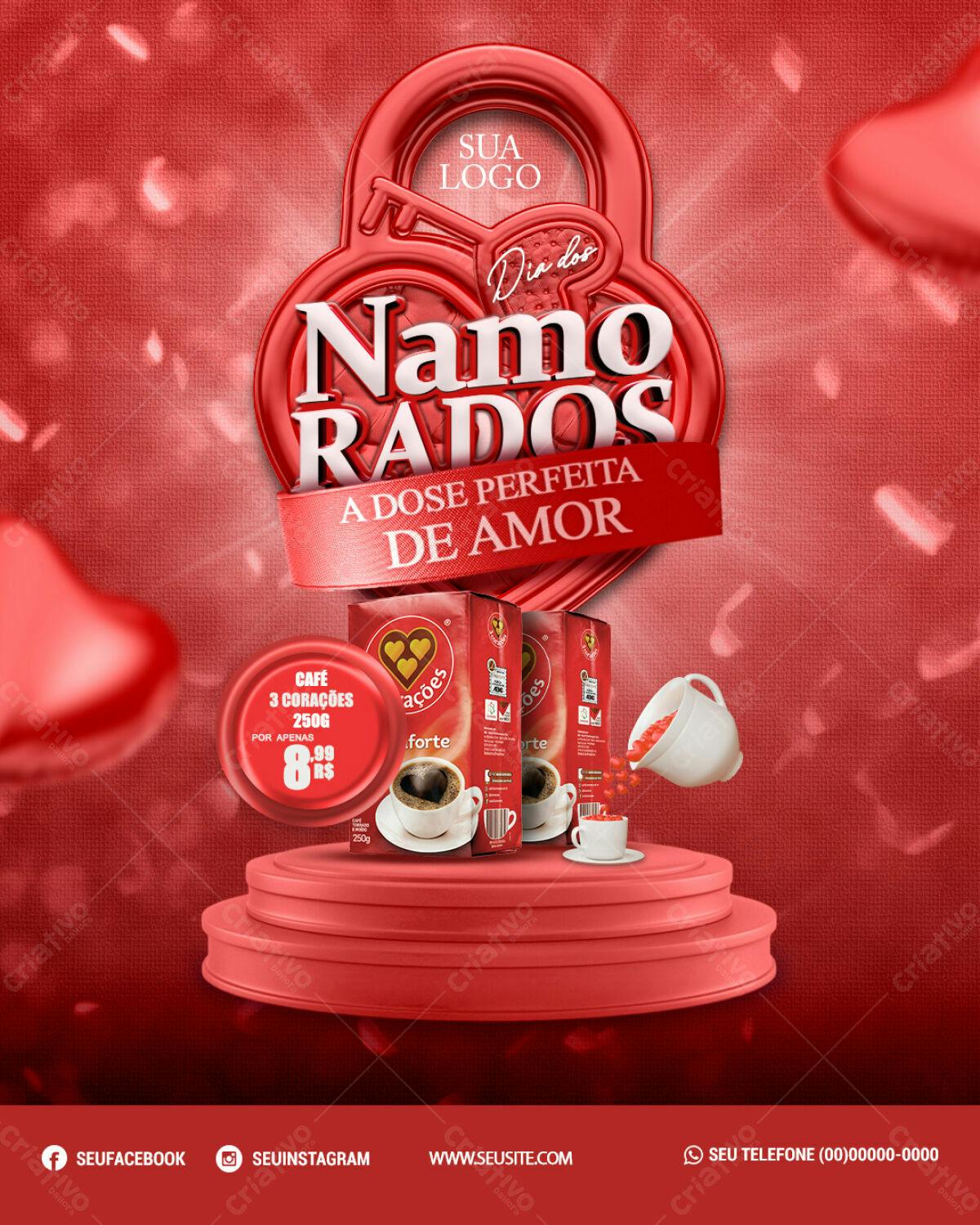 Flyer Dia dos Namorados PSD Editável