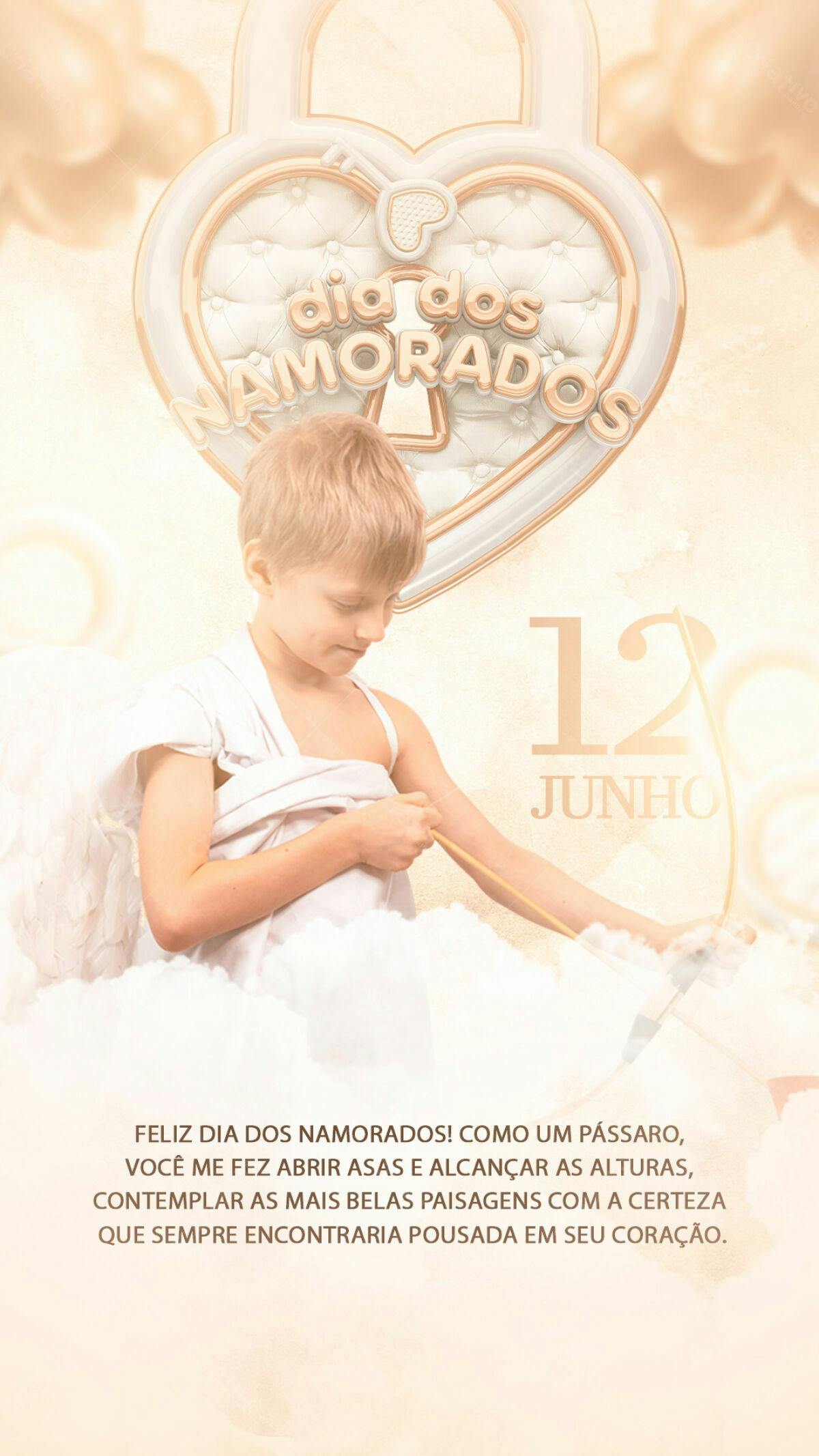 Flyer Dia dos Namorados com Cupido PSD Editável